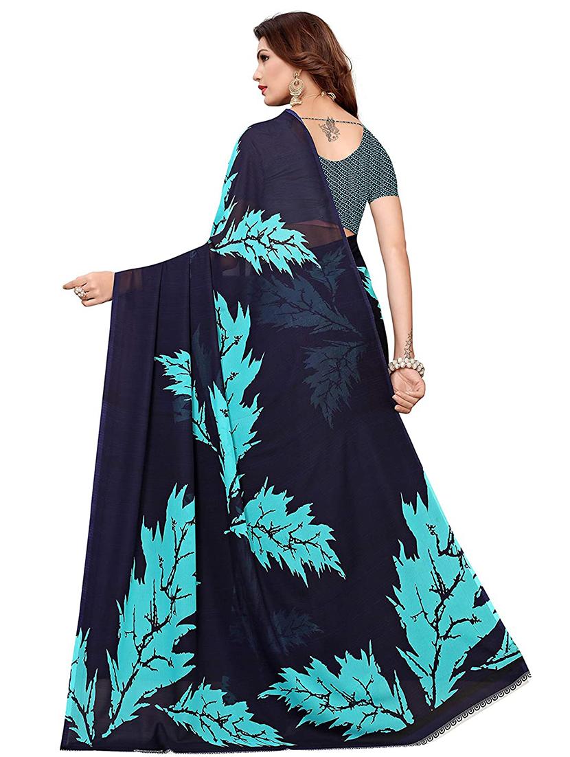 floral printed saree with blouse - 17161333 - Standard Image - 1