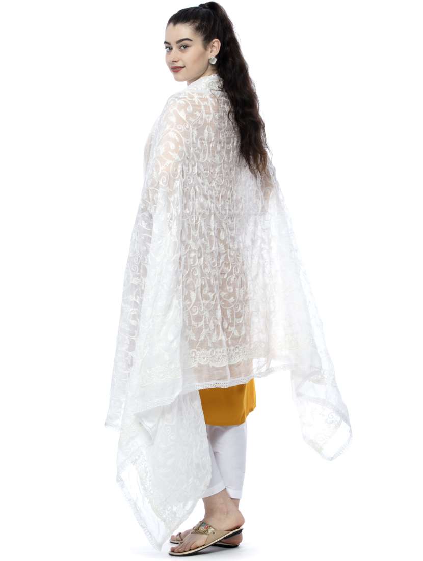 solid embroidered dupatta - 17161621 -  Standard Image - 1