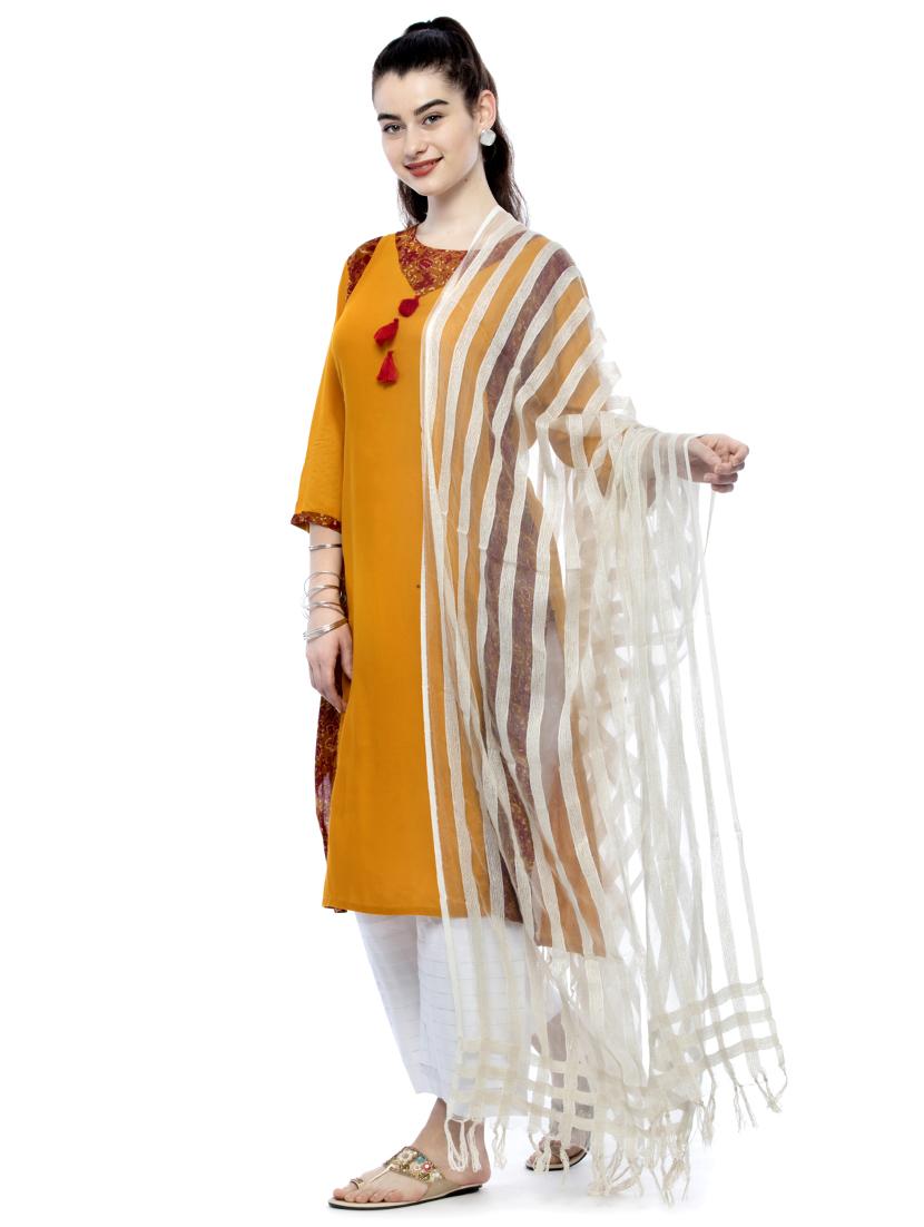 off-striped plain dupatta - 17161623 - Standard Image - 1