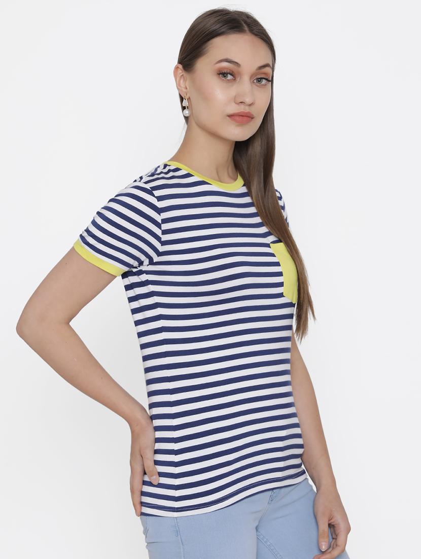 women's striped round neck t-shirt - 17161879 -  Standard Image - 1