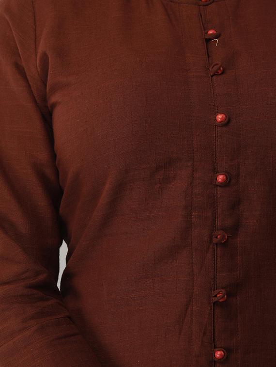 button up a-line kurta - 17162937 - Standard Image - 4