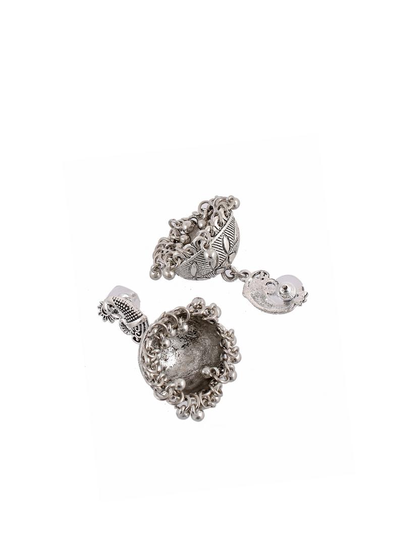 silver tone silver plated jhumka earring - 17164272 - Standard Image - 1
