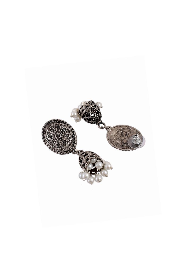 silver tone silver plated jhumka earring - 17164279 - Standard Image - 1