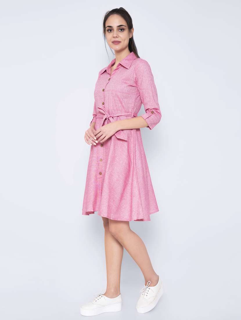 tie front a-line dress - 17165405 - Standard Image - 1