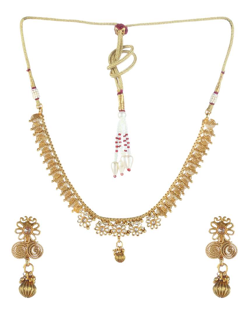 gold necklaces and earring