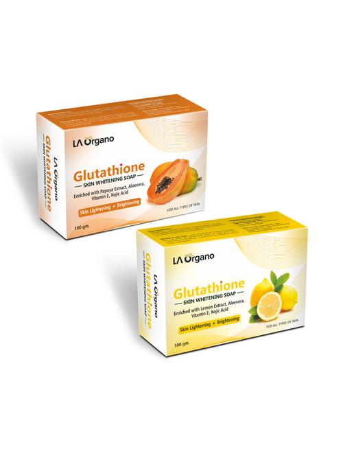 glutathione whitening soap with papaya & glutathione lemon soap for skin lightening,brightening -(pack of 2,100gm each) - 17166265 - Standard Image - 0