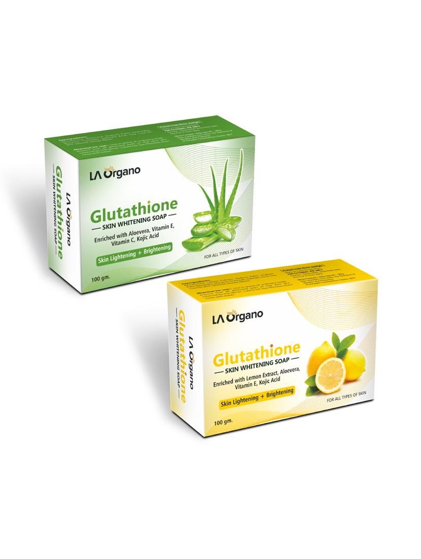 glutathione whitening soap with aloe vera & glutathione lemon soap for skin lightening,brightening -(pack of 2,100gm each) - 17166272 -  Zoom Image - 0