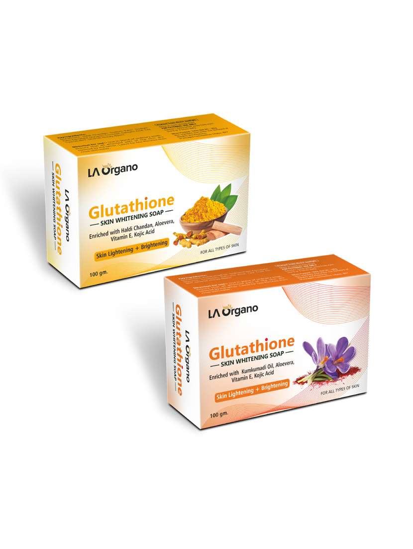 glutathione whitening soap haldi chandan & glutathione kumkumadi soap for skin lightening,brightening(pack of 2,100gm each)