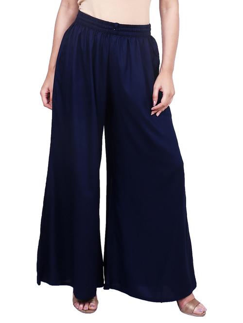blue rayon palazzos - 17166563 - Standard Image - 0