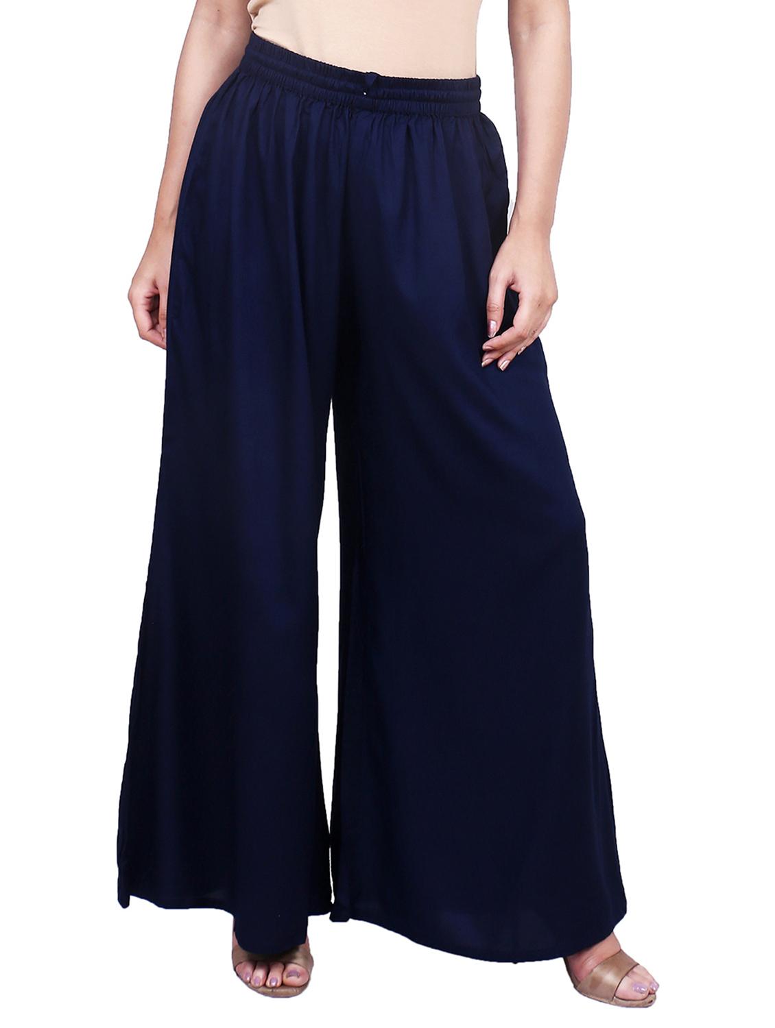 blue rayon palazzos - 17166563 - Zoom Image - 0