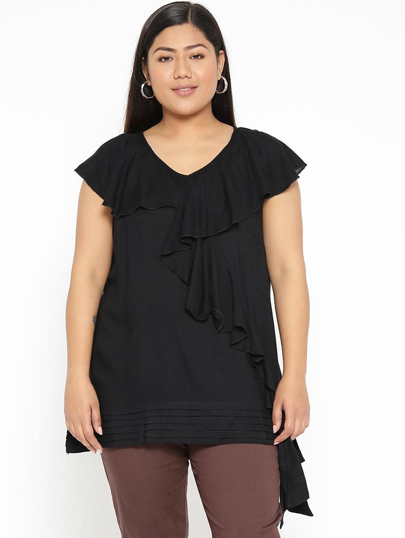 black viscose regular top - 17168625 -  Standard Image - 1
