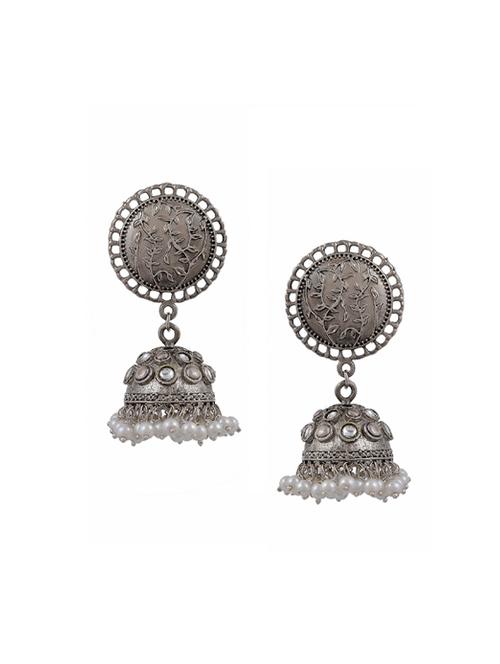 silver tone silver plated jhumka earring - 17168627 - Standard Image - 0