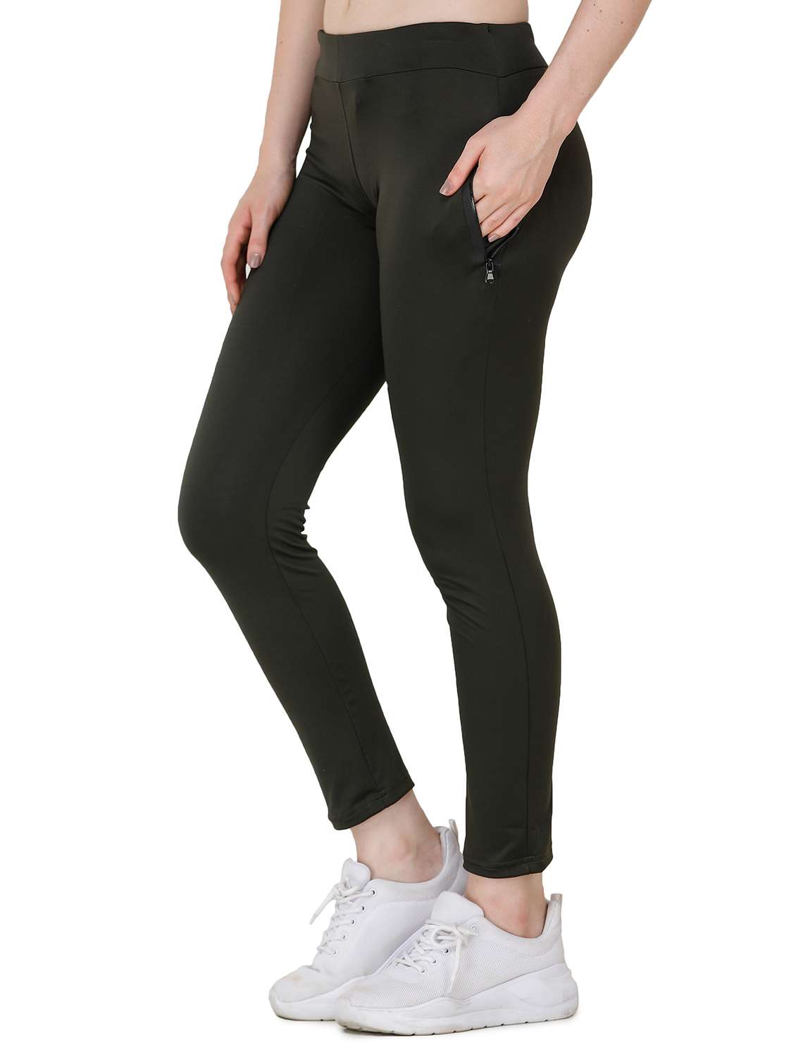 green lycra yoga pants track - 17168635 -  Standard Image - 1