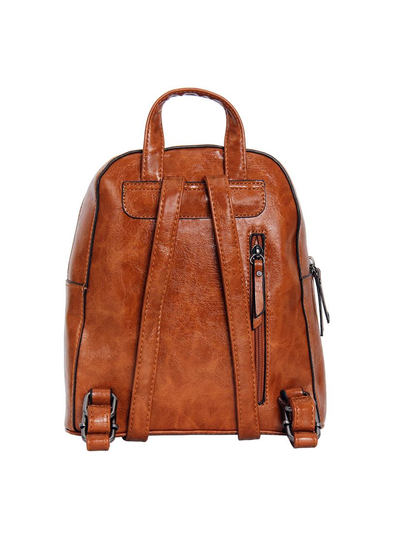 tan leatherette (pu) fashion backpack - 17170003 - Standard Image - 1