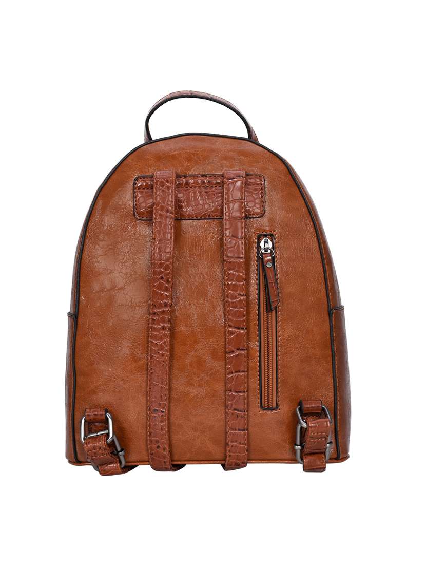 tan leatherette (pu) fashion backpack - 17170009 -  Standard Image - 1