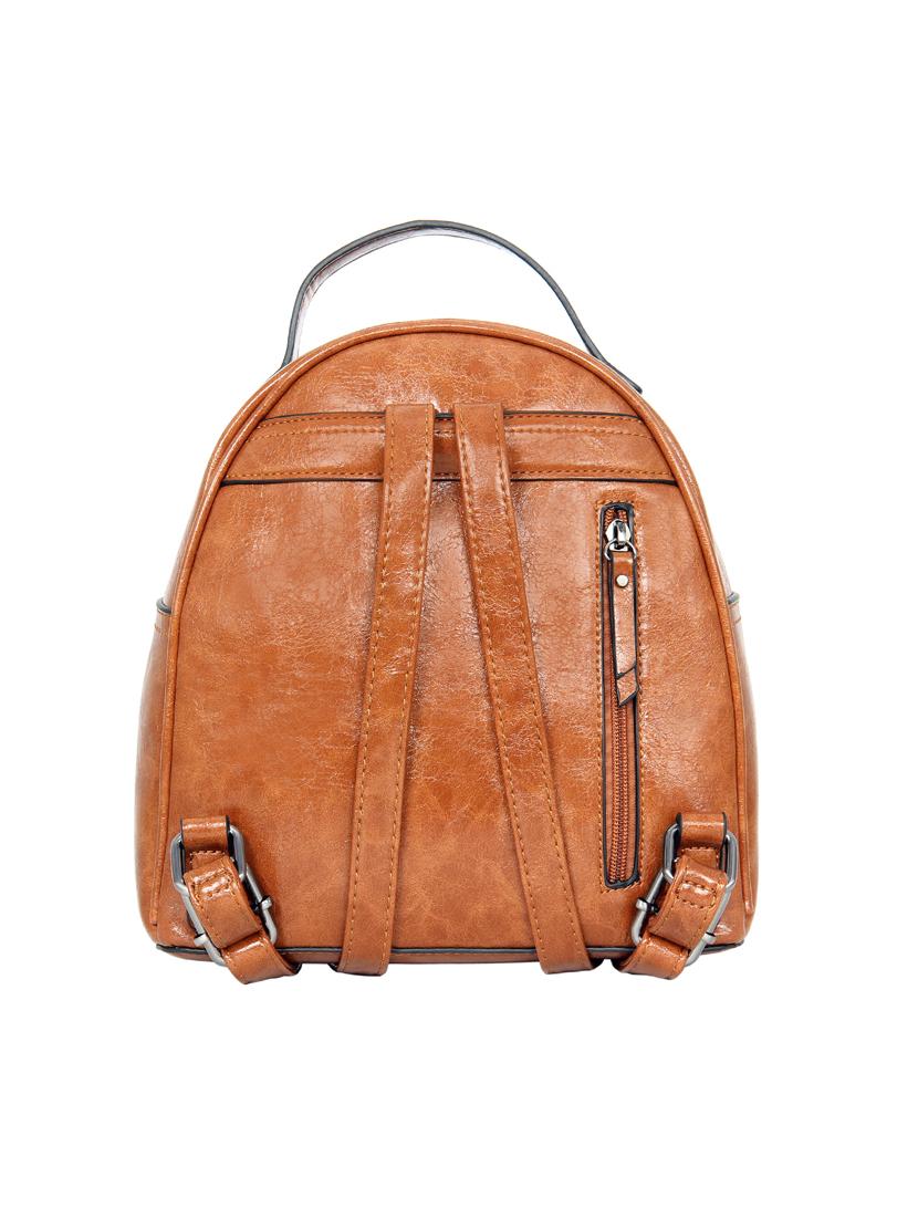 tan leatherette (pu) fashion backpack - 17170015 - Standard Image - 1