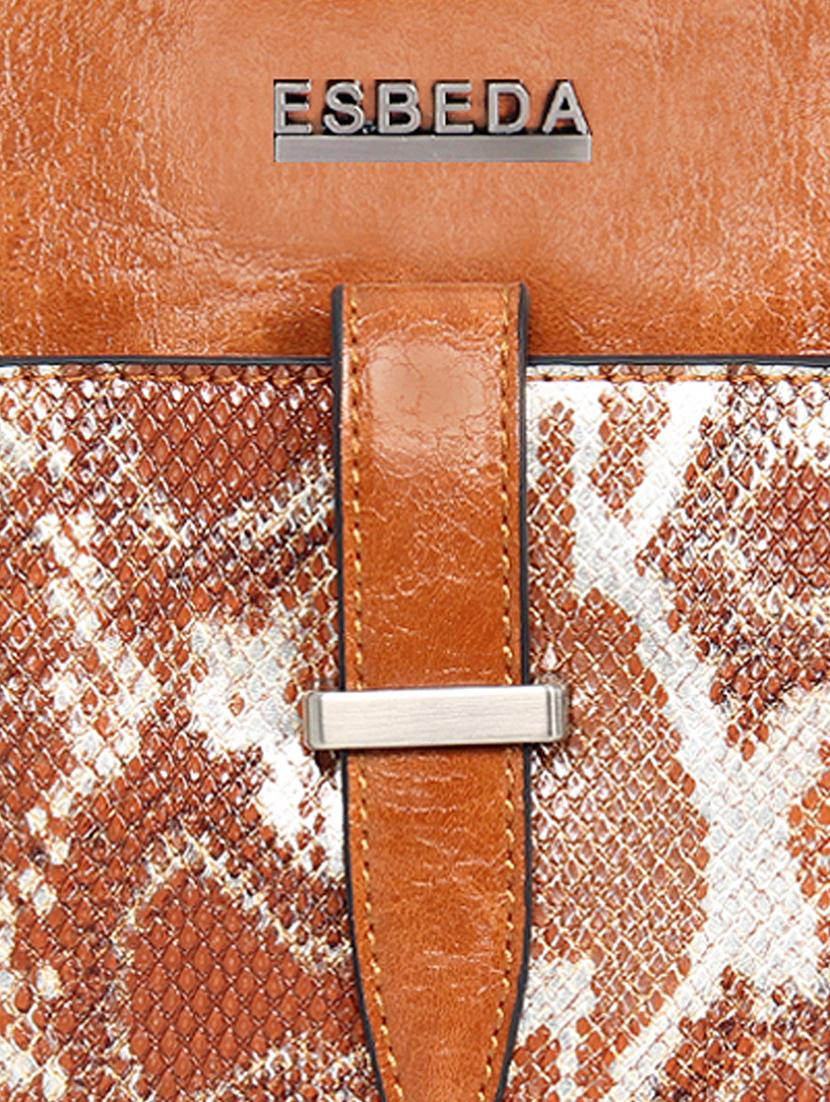 tan leatherette (pu) fashion backpack - 17170015 - Standard Image - 4