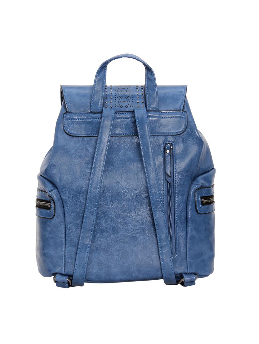 blue leatherette (pu) fashion backpack - 17170026 - Standard Image - 1