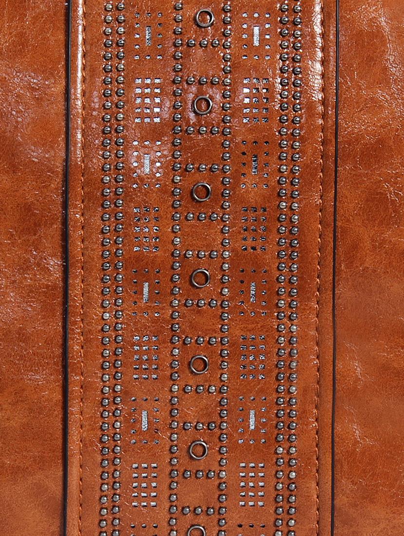 tan leatherette (pu) fashion backpack - 17170033 - Standard Image - 4