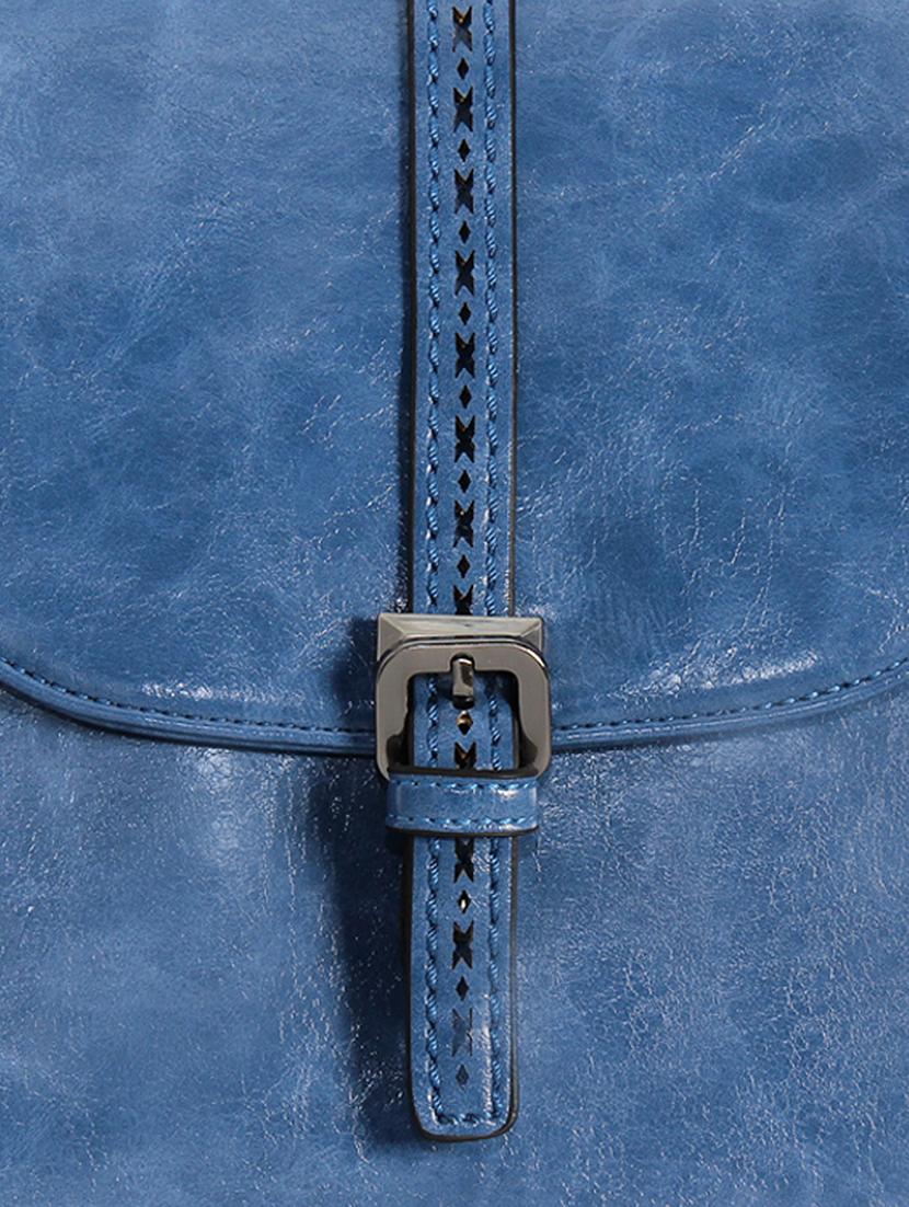 blue leatherette (pu) fashion backpack - 17170035 - Standard Image - 4
