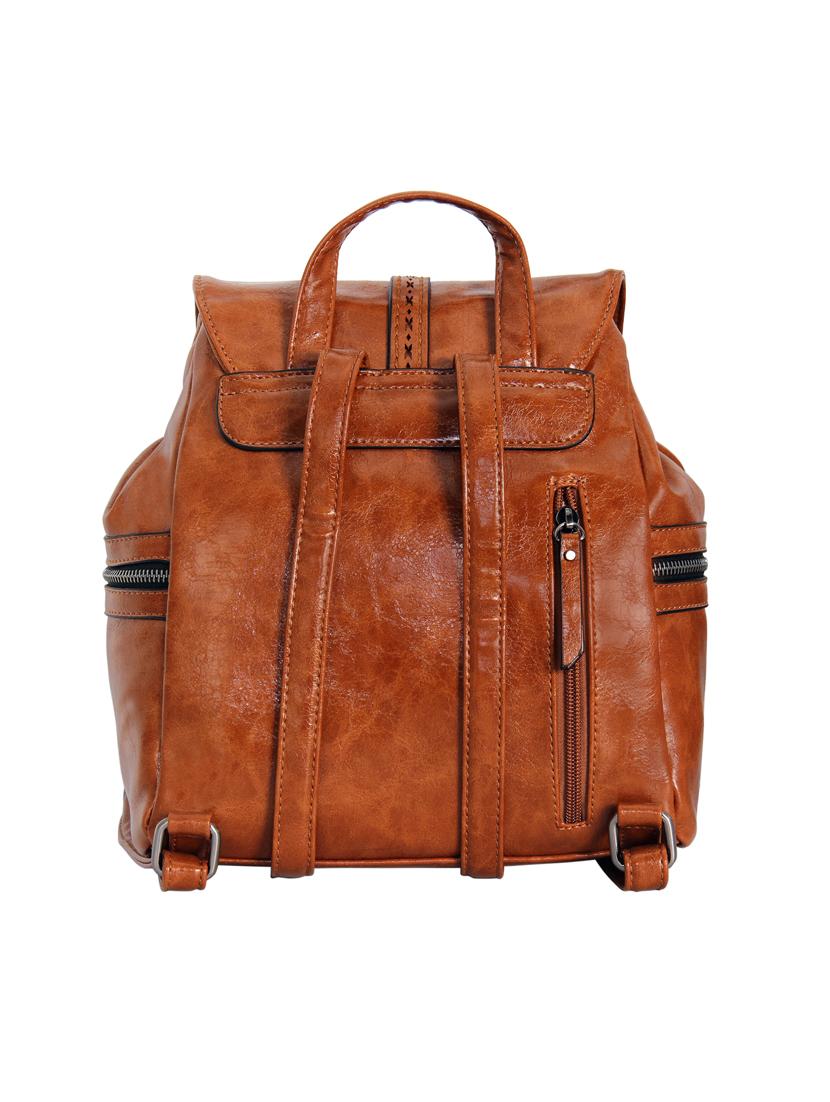 tan leatherette (pu) fashion backpack - 17170036 - Standard Image - 1