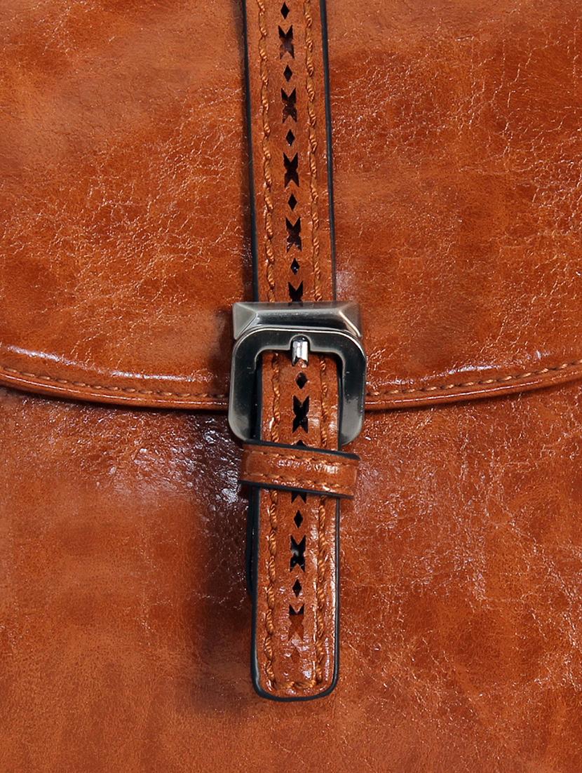 tan leatherette (pu) fashion backpack - 17170036 - Standard Image - 4