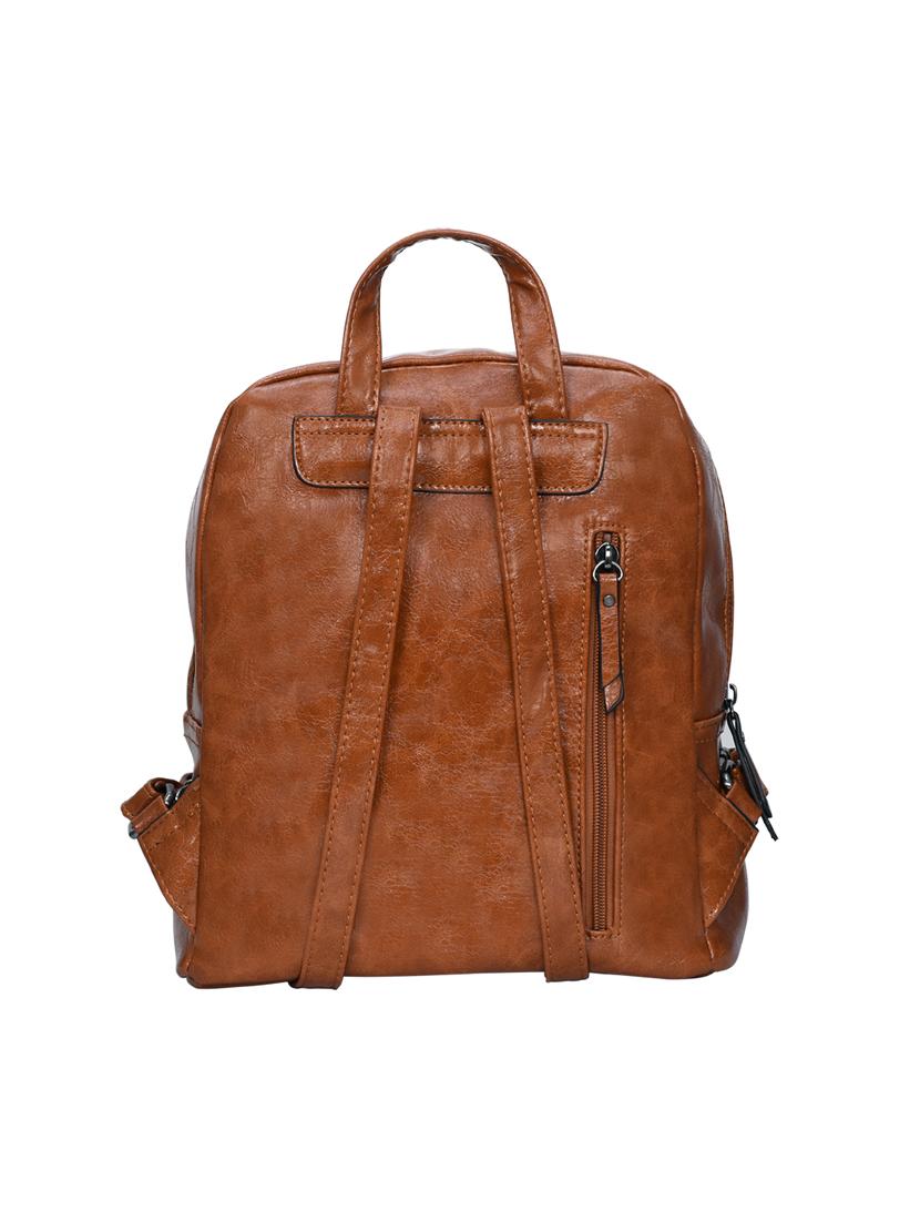 tan leatherette (pu) fashion backpack - 17170045 - Standard Image - 1