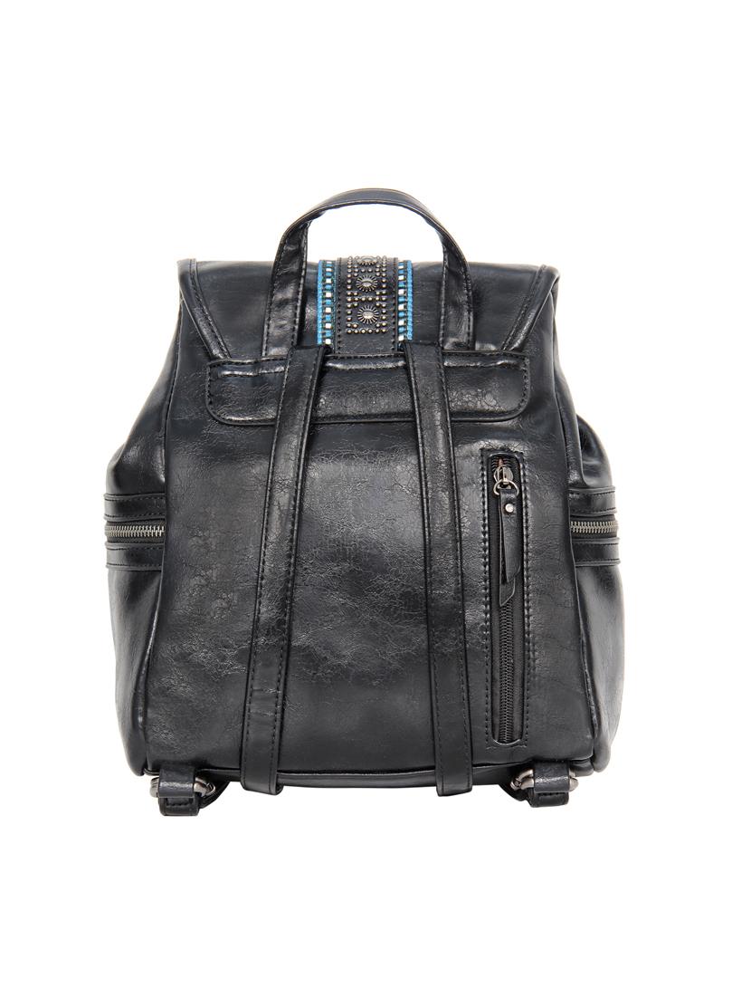 black leatherette (pu) fashion backpack - 17170055 -  Standard Image - 1