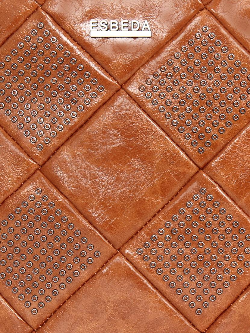 tan leatherette (pu) fashion backpack - 17170057 - Standard Image - 4