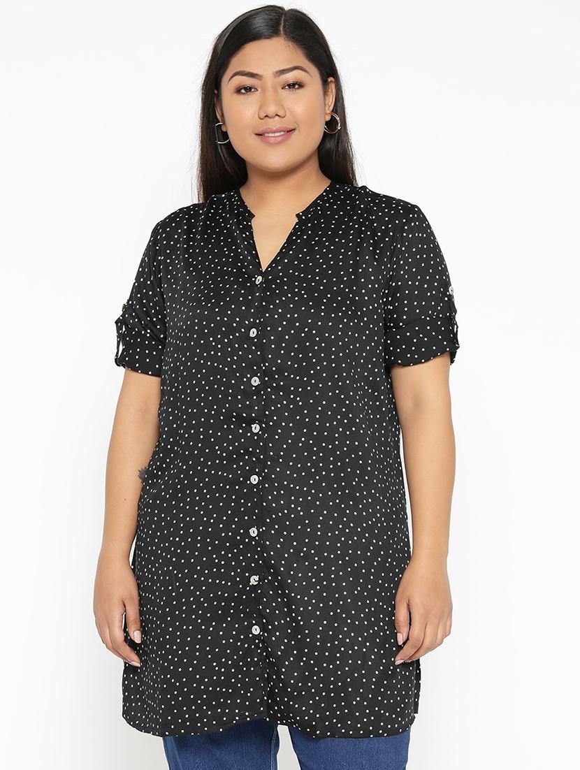 women's a line mandarin neck top - 17170717 -  Zoom Image - 0