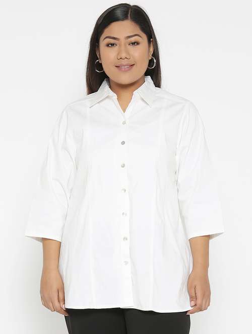 white cotton regular shirt - 17170748 - Standard Image - 0