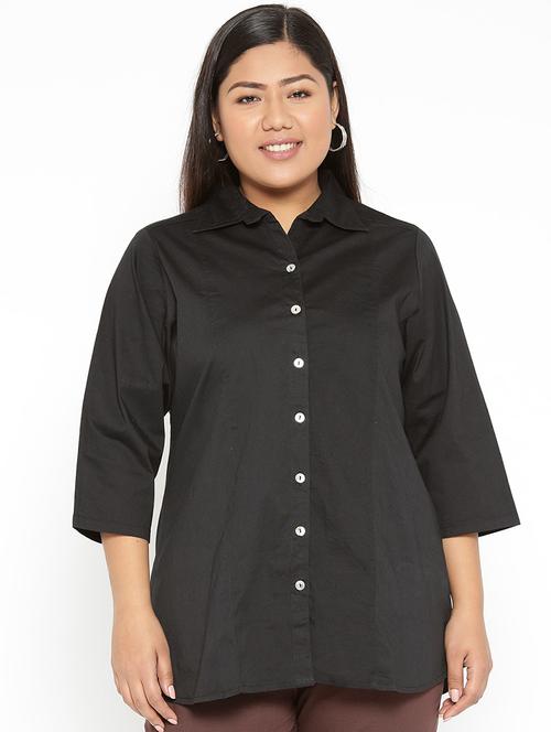 black cotton regular shirt - 17170749 -  Standard Image - 0