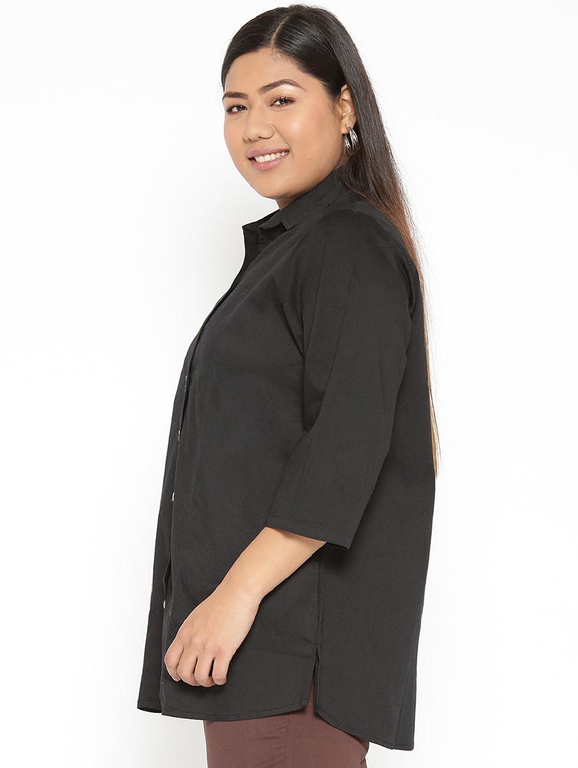 black cotton regular shirt - 17170749 -  Standard Image - 1