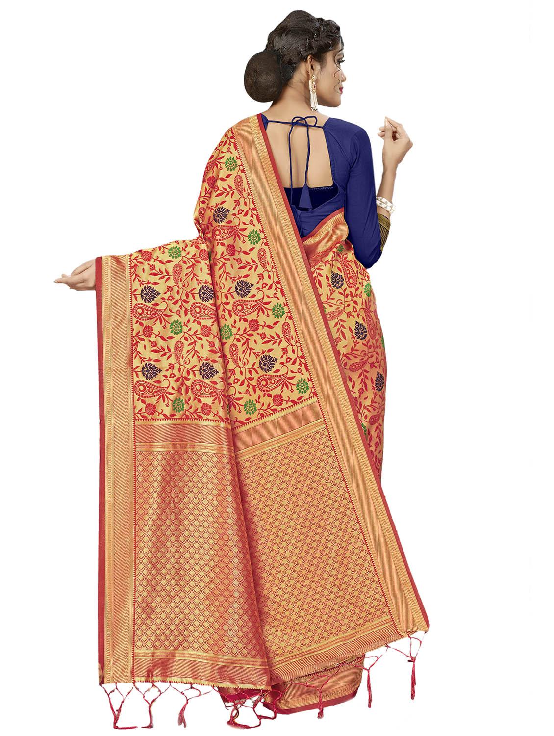 self design woven saree with blouse - 17171064 - Standard Image - 1