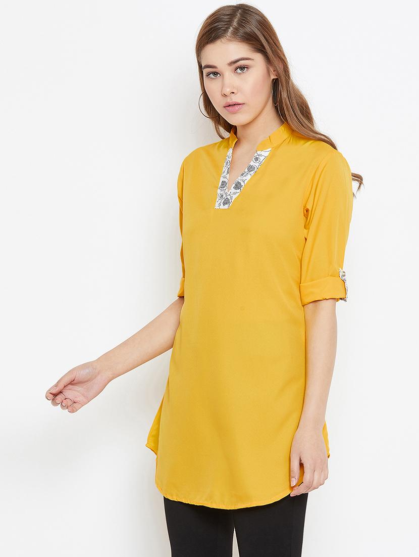 yellow polyester regular tunic - 17181486 -  Standard Image - 1