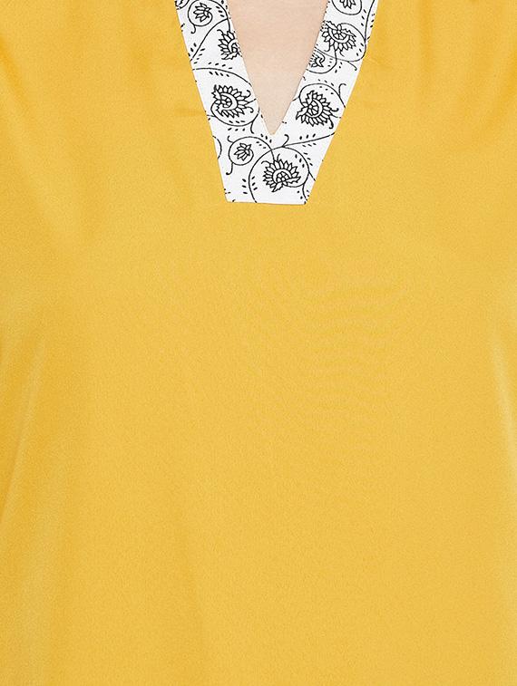yellow polyester regular tunic - 17181486 - Standard Image - 4