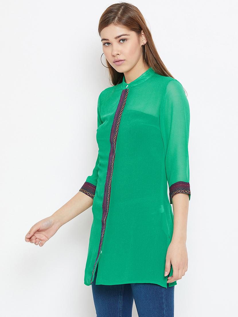 multi colored georgette regular tunic - 17181569 - Standard Image - 1