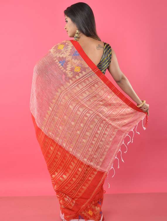 self design handloom saree with blouse - 17181956 -  Standard Image - 1