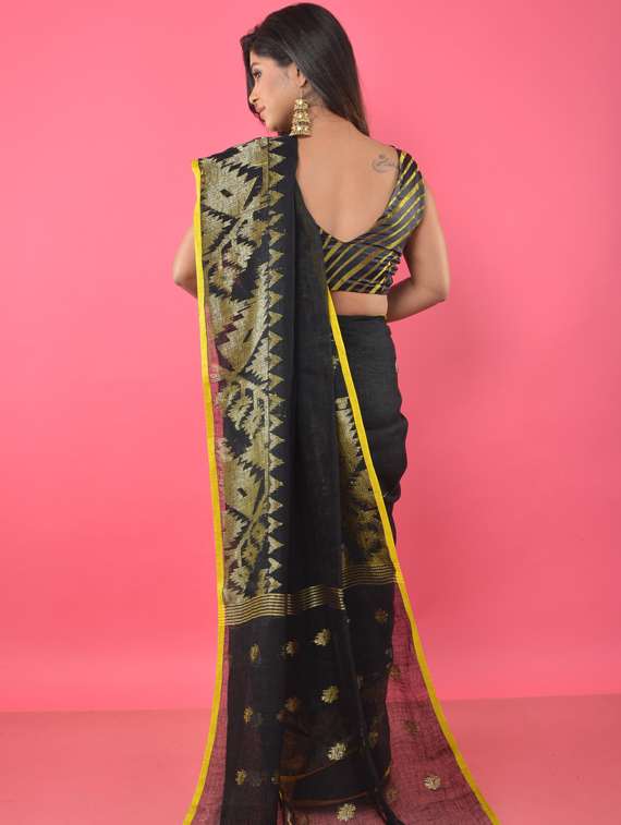 zari work handloom saree with blouse - 17181968 -  Standard Image - 1