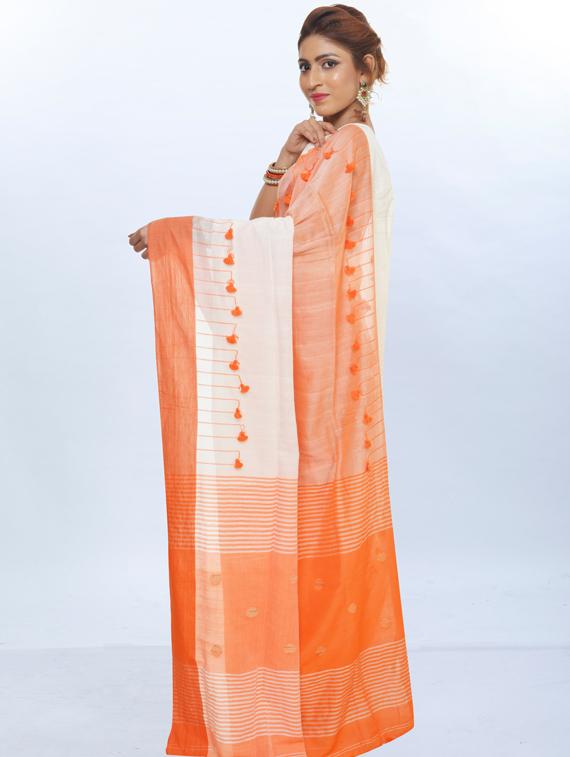 striped handloom saree with blouse - 17181974 -  Standard Image - 1
