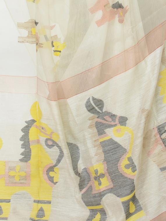 ethnic motifs handloom saree with blouse - 17181977 -  Standard Image - 1