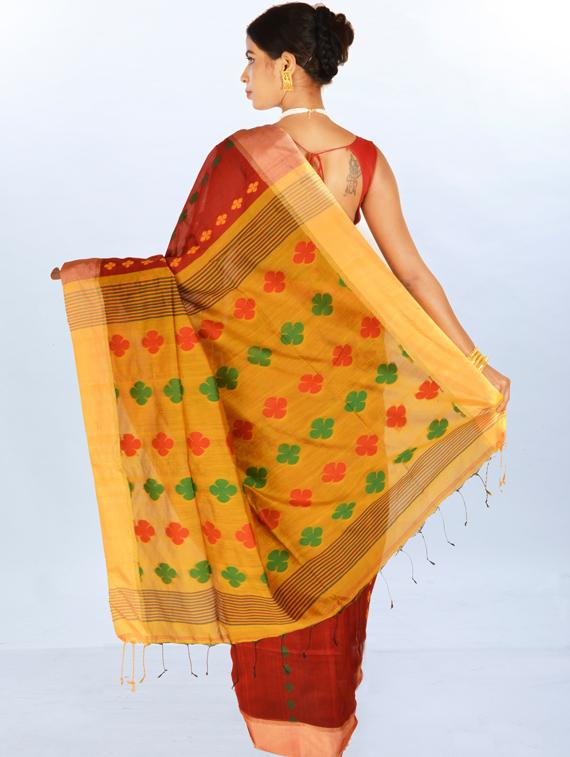 zari work handloom saree with blouse - 17181982 - Standard Image - 1