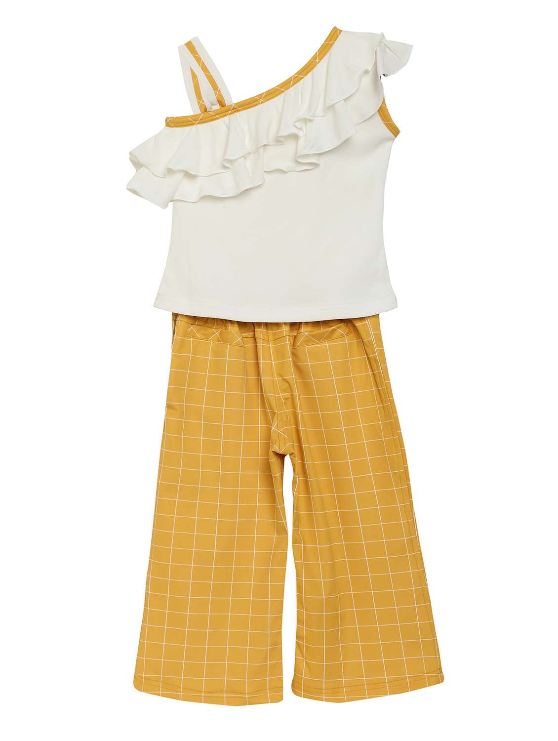 yellow rayon full length sets twin & jump suit - 17183421 -  Standard Image - 1