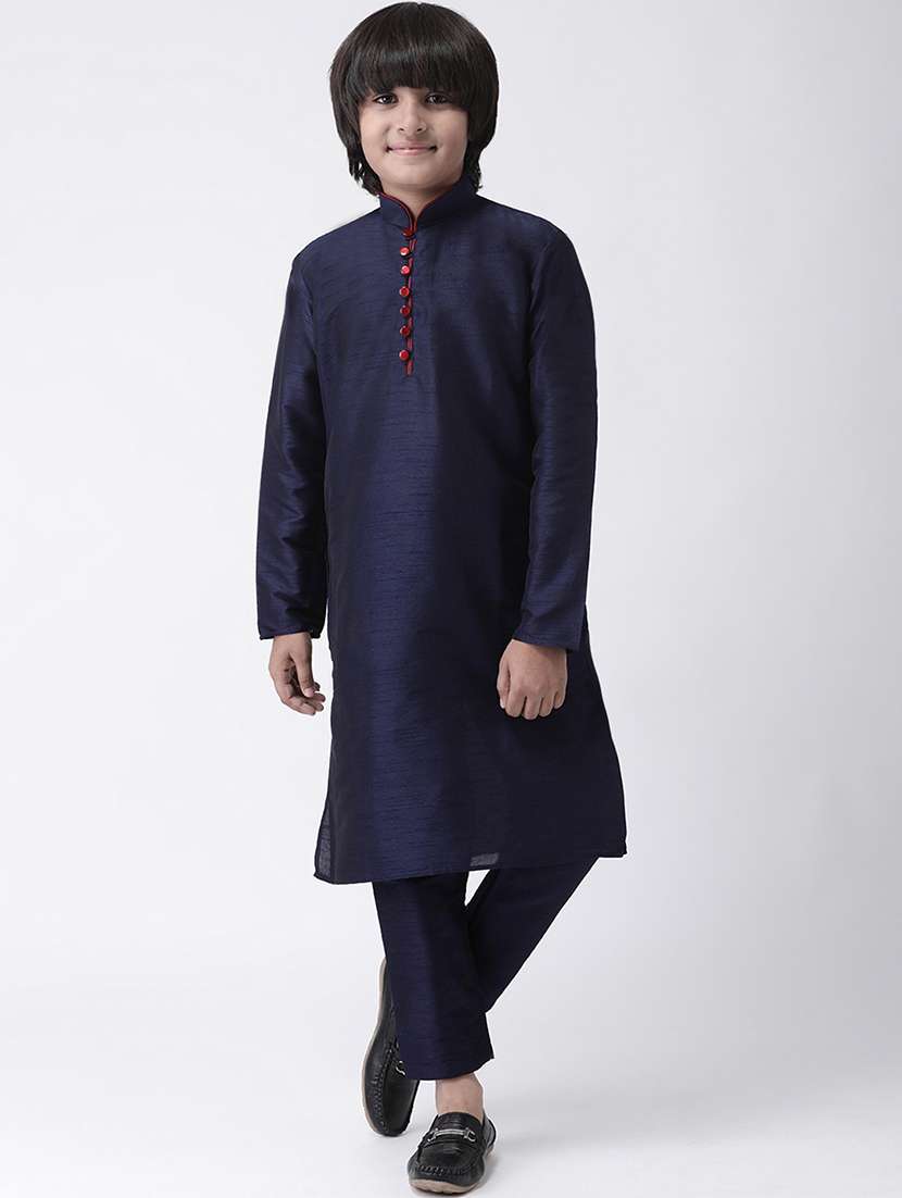 blue silk kurta set 