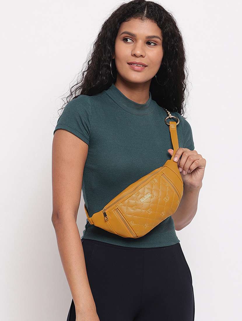 yellow leatherette (pu) regular pouch - 17184937 - Standard Image - 4