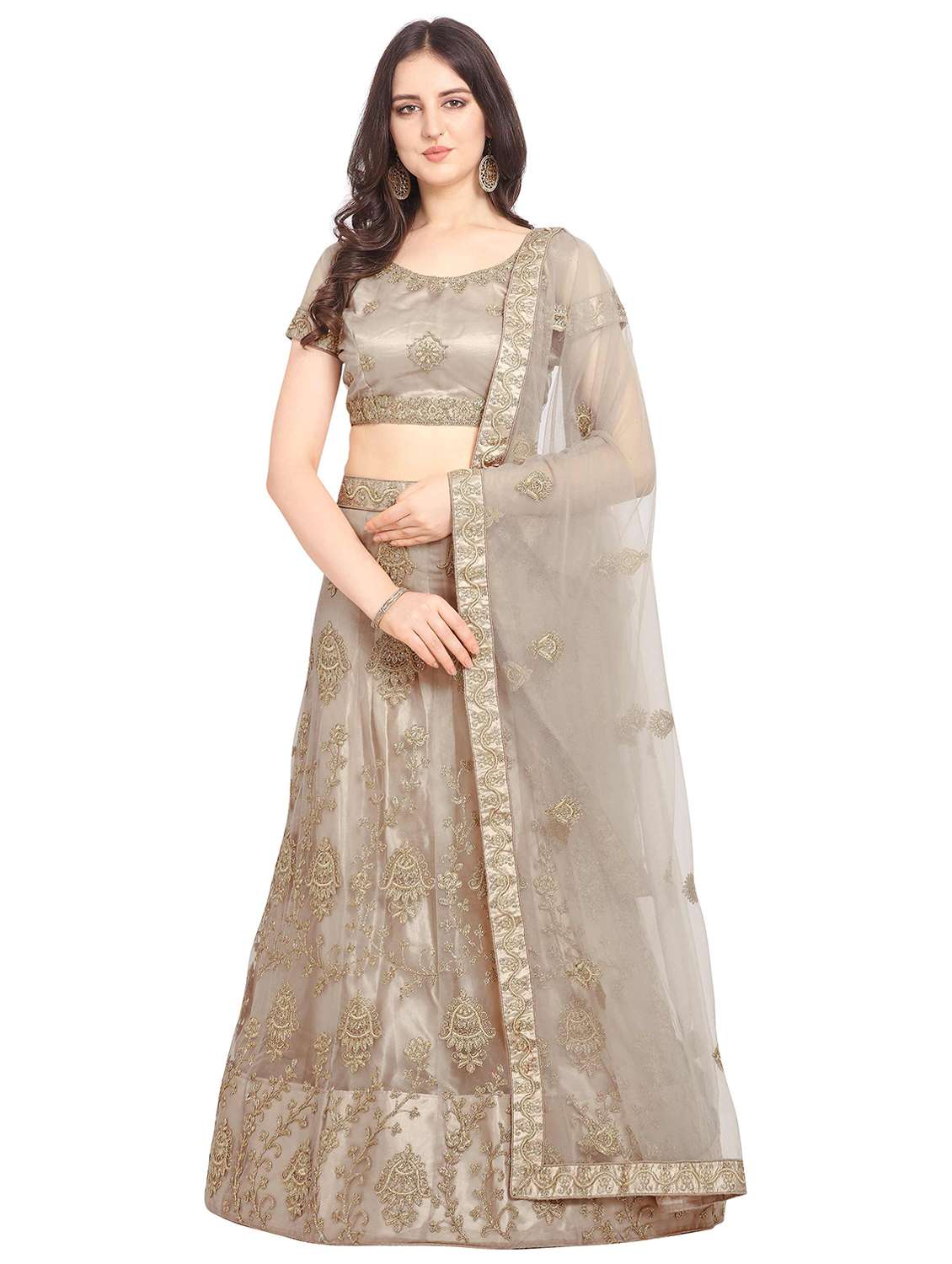 tonal embroidered a-line lehenga
