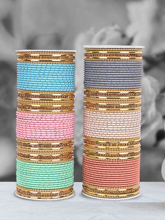 multi colored brass bangles