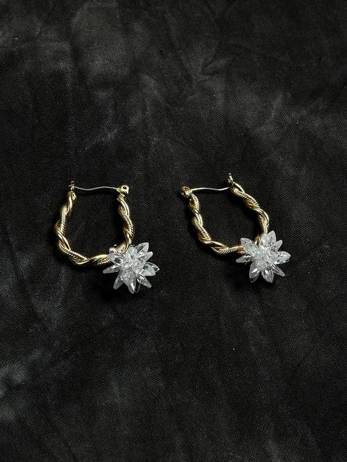gold metal hoop earring - 17191444 - Standard Image - 0