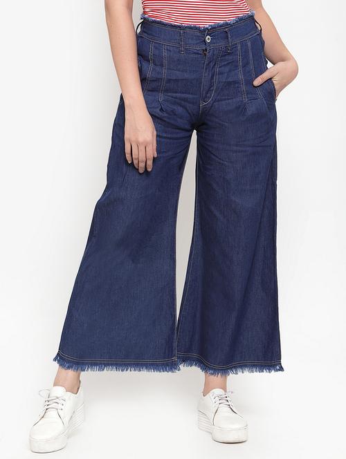 women's plain wide leg jeans - 17191502 - Standard Image - 0