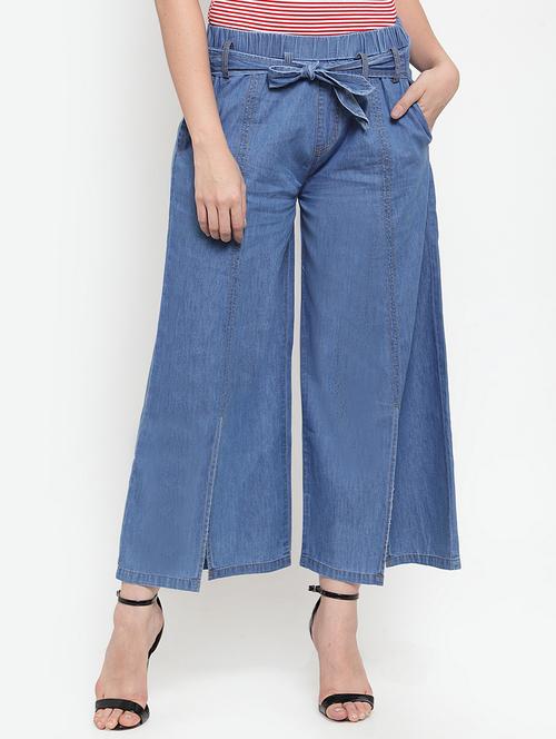 tie front wide leg palazzo - 17191505 - Standard Image - 0